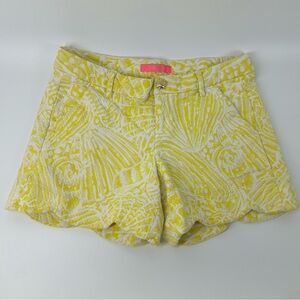 Lilly Pulitzer Buttercup Yellow and White Shorts Size 2